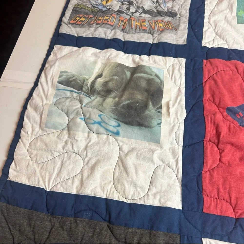 Skateboard Logo T-Shirt Quilt Throw| Vans · STP · Indie | 44x44 Boy Room Blanket